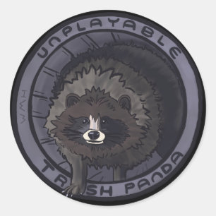 Unplayable Abfall-Panda-Aufkleber - kein Deckel Runder Aufkleber