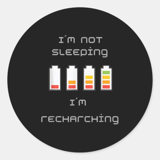Unplugged &amp; Energized_ Cool Battery Design  Runder Aufkleber (Vorderseite)