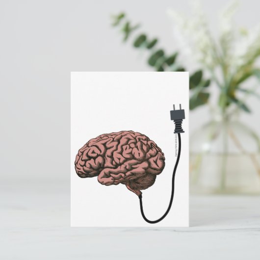 Unplugged Brain Steampunk Curiosity Anatomie Postkarte (Stehend Vorderseite)