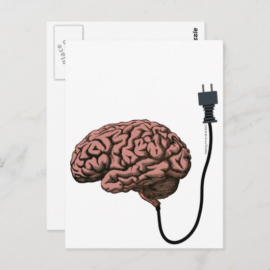 Unplugged Brain Steampunk Curiosity Anatomie Postkarte (Vorne/Hinten)