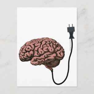 Unplugged Brain Steampunk Curiosity Anatomie Postkarte