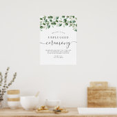 Unplugged Ceremony Greenery Eukalyptus Wedding Poster (Küche)
