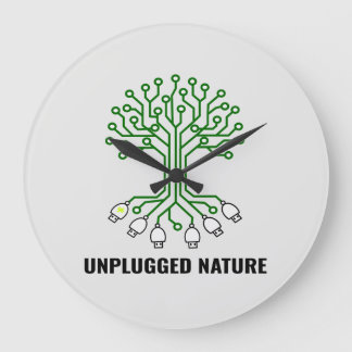 Unplugged Nature Circuit Tree USB Große Wanduhr