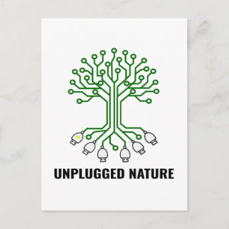 Unplugged Nature Circuit Tree USB Postkarte