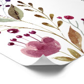 Unplugged Wedding Burgundy Floral Wedding Sign Poster (Ecke)