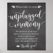 Unplugged Wedding Ceremony Sign 8x10 Poster (Vorne)