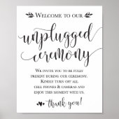 Unplugged Wedding Ceremony Sign 8x10 Poster (Vorne)