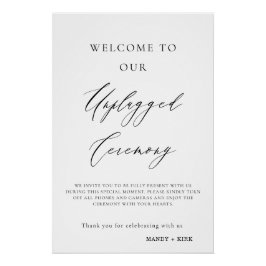 Unplugged Wedding Ceremony Sign | Please Turn Off  Poster