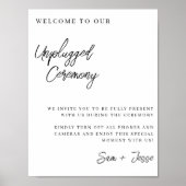Unplugged Wedding Ceremony Sign Poster (Vorne)