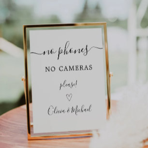 Unplugged Wedding Sign No Telefone oder Kameras Sockelschild