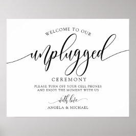 Unplugged Wedding Zeremonie - Kalligrafie Black Poster