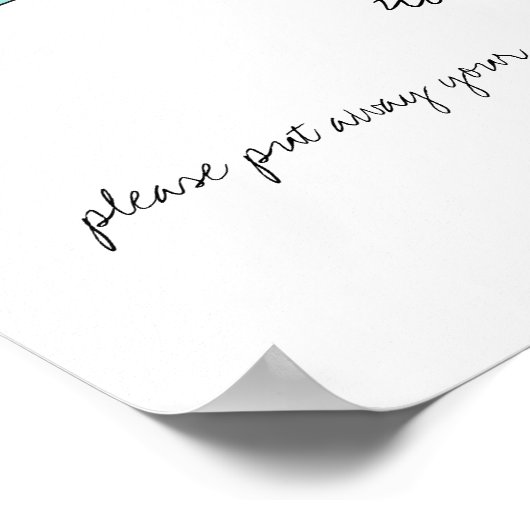 Unplugged Wedding Zeremonie Sign Tattoo Inspiriert Poster (Ecke)