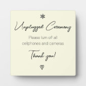Unplugged Wedding Zeremony Extravagant Calligraphy Fotoplatte (Vorderseite)