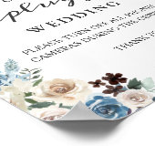 Unplugged Wedding Zeremony Sign Boho Dusty Floral Poster (Ecke)