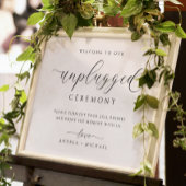 Unplugged Wedding Zeremony Sign Elegant Simple Poster