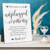 Unplugged Wedding Zeremony Sign Plaque 8x10 Fotoplatte (Seite)