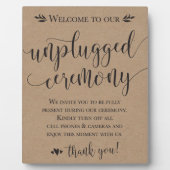 Unplugged Wedding Zeremony Sign Plaque 8x10 Fotoplatte (Vorderseite)