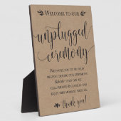 Unplugged Wedding Zeremony Sign Plaque 8x10 Fotoplatte (Seite)