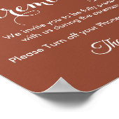 Unplugged Zeremonie Brown White Wedding Poster (Ecke)