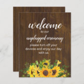 Unplugged Zeremonie Rustic Wedding Sign Budget (Vorne/Hinten)