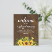 Unplugged Zeremonie Rustic Wedding Sign Budget (Stehend Vorderseite)