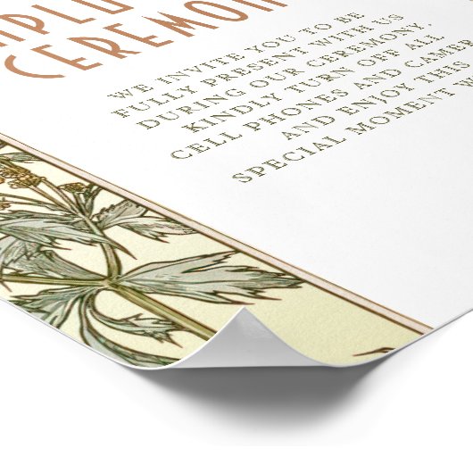 Unplugged Zeremonie Signieren Vintagen Jugendstil Poster (Ecke)