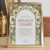 Unplugged Zeremonie Signieren Vintagen Jugendstil Poster