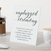 Unplugged Zeremony Elegant Script Wedding Sockelschild (In SItu)