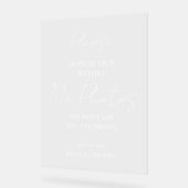 Unplugged Zeremony Wedding NO Foto & Social Media Acrylschild (Winkel)