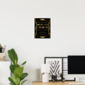 Unplugged Zeremony Wedding Sign | Gatsby Art Deco Poster (Heimbüro)