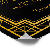 Unplugged Zeremony Wedding Sign | Gatsby Art Deco Poster (Ecke)