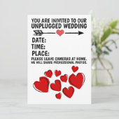 UNPLUGIERT (KEIN FOTO ZULÄSSIG) WEDEREINLAGEN EINLADUNG (Stehend Vorderseite)