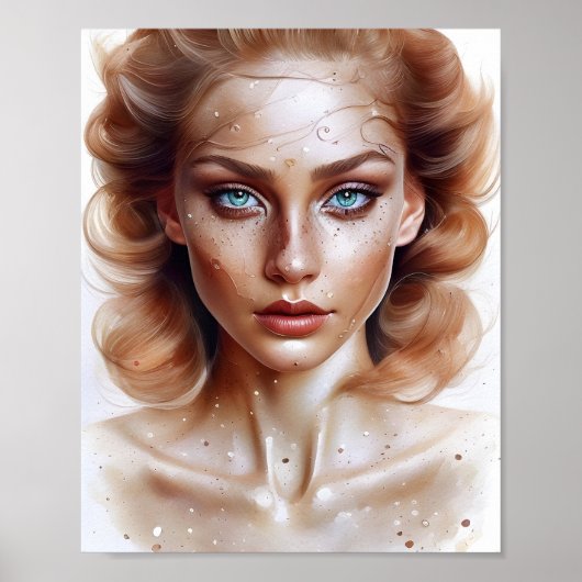 Unrealistisches Girl-Portrait Poster (Vorne)