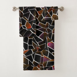 Unregelmäßig über weiß: braune bis weinmosaike badhandtuch set