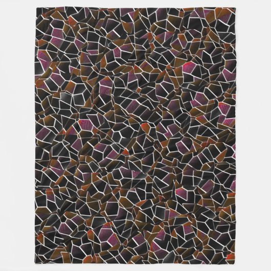 Unregelmäßig über weiß: braune bis weinmosaike fleecedecke (Vorderseite)