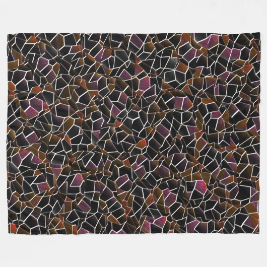 Unregelmäßig über weiß: braune bis weinmosaike fleecedecke (Vorderseite (Horizontal))