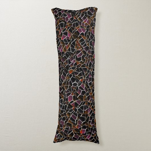 Unregelmäßig über weiß: braune bis weinmosaike seitenschläferkissen (Vorderseite Vertikal)