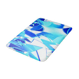 Unregelmäßig verdrehte blaue Bildausschnitte Badematte