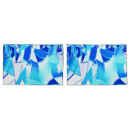 Unregelmäßig verdrehte blaue Bildausschnitte Kissenbezug