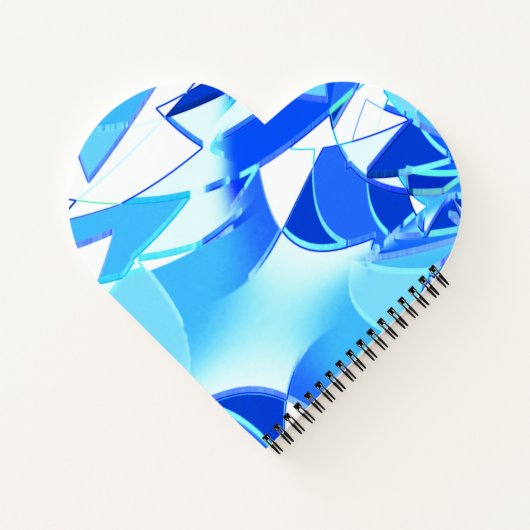 Unregelmäßig verdrehte blaue Bildausschnitte Notizblock (Rückseite)