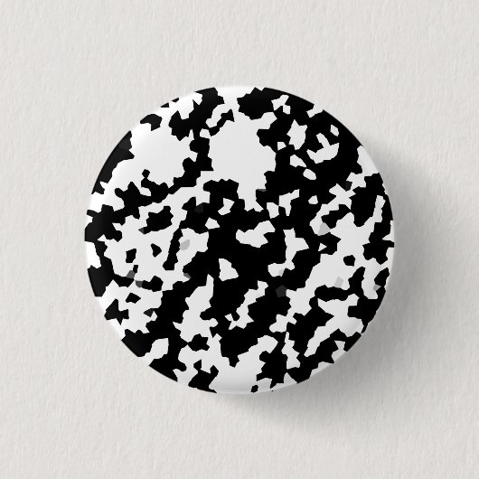 Unregelmäßige Abstrakte Mosaik Schwarz-Weiß-Camouf Button (Vorderseite)