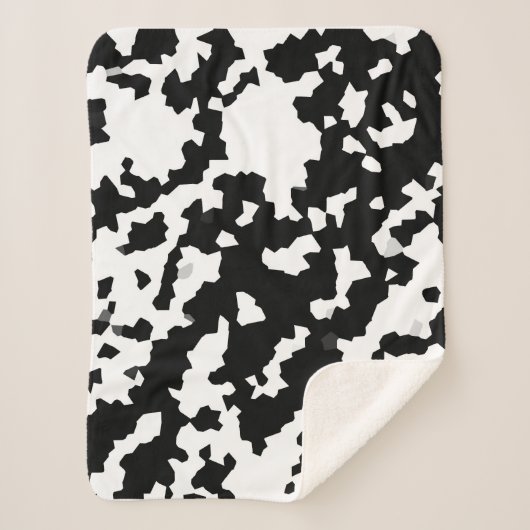 Unregelmäßige Abstrakte Mosaik Schwarz-Weiß-Camouf Sherpadecke (Vorderseite)