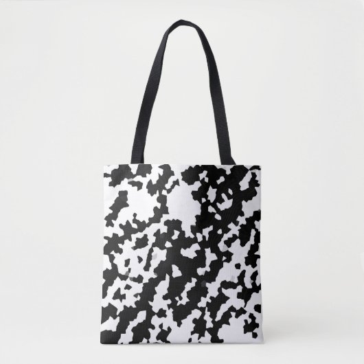 Unregelmäßige Abstrakte Mosaik Schwarz-Weiß-Camouf Tasche (Vorderseite)