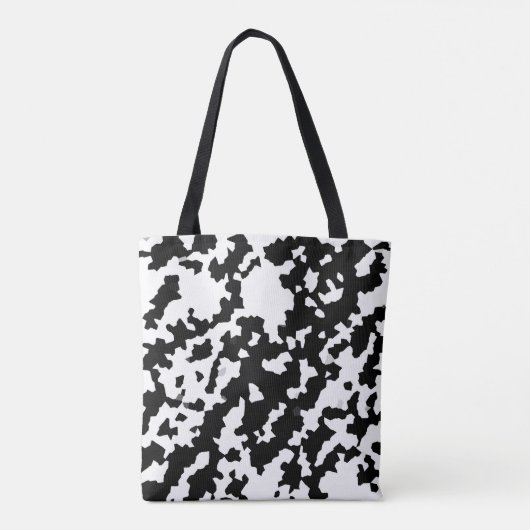 Unregelmäßige Abstrakte Mosaik Schwarz-Weiß-Camouf Tasche (Rückseite)