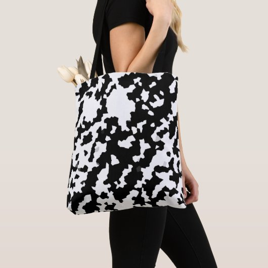 Unregelmäßige Abstrakte Mosaik Schwarz-Weiß-Camouf Tasche (Von Nahem)