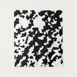Unregelmäßige Abstrakte Mosaik Schwarz-Weiß-Camouf Wandteppich
