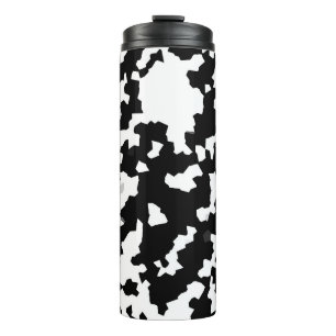 Unregelmäßige abstrakte Mosaik Schwarzweiß Camo Thermosbecher