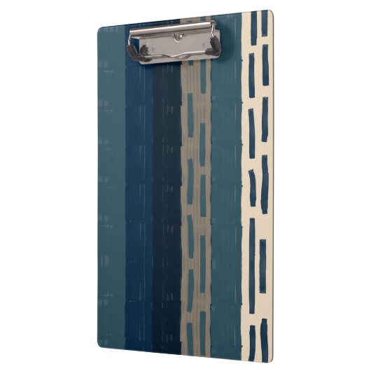 Unregelmäßige blaue und neutrale Streifen und subt Klemmbrett (Links)