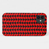 Unregelmäßige Dreiecke - Schwarz auf Rot Case-Mate iPhone Hülle (Rückseite (Horizontal))