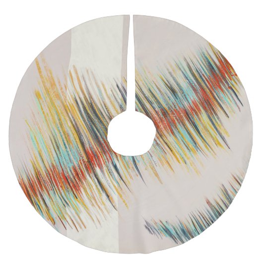 Unregelmäßige Kurven Abstrakte Malerei Kunst Polyester Weihnachtsbaumdecke (Vorderseite)